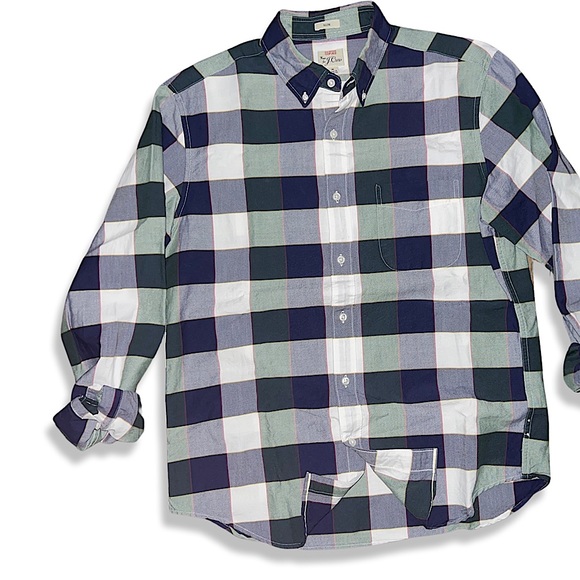 J. Crew Men’s Slim All Cotton Oxford Shirt Buffalo Check - Picture 9 of 13